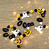 Wool felt garland, 'Spooky Welcome' - 100% Wool Felt Halloween Garland Handcrafted in India