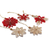 Paper ornaments, 'Christmas Blossoms' (set of 5) - Set of 5 Christmas-Themed Floral Glittering Paper Ornaments