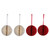 Paper ornaments, 'Merry Disco' (set of 4) - Set of 4 Red and Ivory Glittering Paper Christmas Ornaments