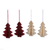 Paper ornaments, 'Classic Christmas' (set of 4) - Set of 4 Tree-Shaped Paper Christmas Ornaments with Glitter