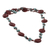 Wood beaded long necklace, 'Graceful Fusion' - Hand-Carved Wood Beaded Long Necklace in Brown and Aqua Hues