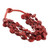 Collar llamativo con cuentas de madera - Collar llamativo de cuentas de madera talladas a mano de la India en color rojo