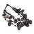 Cotton beaded strand necklace, 'Dark Bohemian' - Handcrafted Bohemian Black Cotton Beaded Strand Necklace