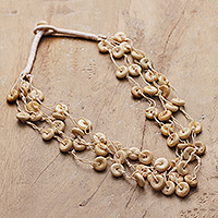 Handmade station strand necklace, Natural Loops