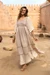 Embroidered cotton tiered dress, 'Bohemian Majesty' - Floral Embroidered Antique Ivory Cotton Maxi A-Line Dress