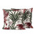 Embroidered cotton cushion covers, 'Vermilion Nature' (pair) - Pair of Embroidered Green and Red Cotton Cushion Covers