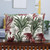 Embroidered cotton cushion covers, 'Vermilion Nature' (pair) - Pair of Embroidered Green and Red Cotton Cushion Covers