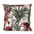 Embroidered cotton cushion covers, 'Vermilion Nature' (pair) - Pair of Embroidered Green and Red Cotton Cushion Covers