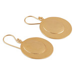 Brass dangle earrings, 'Radiant Ellipse' - Artisan-Made High-Polished Brass Ellipse Dangle Earrings