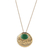 Onyx pendant necklace, 'Glowing Era' - High-Polished Brass and Green Onyx Pendant Necklace