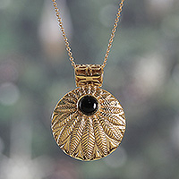 Onyx pendant necklace, Night Verdure