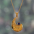 Lapis lazuli pendant necklace, 'Wise Charmer' - Semi-Abstract Lapis Lazuli Brass Pendant Necklace