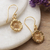 Brass dangle earrings, 'Floral Elation' - Spring-Themed Floral Brass Dangle Earrings from India