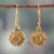 Brass dangle earrings, 'Floral Elation' - Spring-Themed Floral Brass Dangle Earrings from India