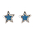 Sterling silver stud earrings, 'Blue Sparkly Star' - Hand-Painted Polished Silver Blue Star Stud Earrings