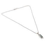 Rhodium-plated emerald pendant necklace, 'Path to Glory' - Indian-Made Rhodium-Plated 1-Carat Emerald Pendant Necklace
