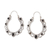 Onyx hoop earrings, 'Breathtaking Midnight' - Openwork Sterling Silver Black Onyx Hoop Earrings from India