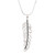 Spinel pendant necklace, 'Sublime Leaf' - Leaf-Themed Silver Pendant Necklace with Spinel Stones