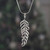 Spinel pendant necklace, 'Sublime Leaf' - Leaf-Themed Silver Pendant Necklace with Spinel Stones