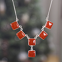 Carnelian pendant necklace, Flare Glam