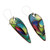 Vitreous enamel and copper dangle earrings, 'Peacock Feather Glory' - Vitreous Enamel on Copper Peacock Feather Dangle Earrings