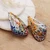 Vitreous enamel and copper dangle earrings, 'Vibrant Wings' - Vitreous Enamel on Copper Butterfly Wings Dangle Earrings