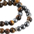 Tiger's eye and hematite stretch beaded bracelets, 'Twin Energy' (pair) - Pair of Handmade Tiger's Eye and Hematite Stretch Bracelets