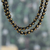 Onyx beaded necklace, 'Immortal Om' - Handmade Om-Inspired Onyx Beaded Long Necklace from India