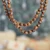 Wood beaded necklace, 'Memories of Siddhartha' - Handmade Bodhi Fig Wood and Resin Beaded Necklace from India