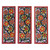 Madhubani paintings, 'Floral Celebration' (set of 3) - Classic Set of 3 Vegetable Dye Spring Madhubani Paintings