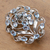 Rhodium-plated blue topaz brooch pin, 'Iridescent Wonder' - Rhodium-Plated High-Polished 16-Carat Blue Topaz Brooch Pin