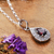 Rhodium-plated garnet pendant necklace, 'Tear of Romance' - Romantic Natural 1-Carat Drop-Shaped Garnet Pendant Necklace