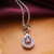 Rhodium-plated garnet pendant necklace, 'Tear of Romance' - Romantic Natural 1-Carat Drop-Shaped Garnet Pendant Necklace