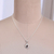 Rhodium-plated garnet pendant necklace, 'Tear of Romance' - Romantic Natural 1-Carat Drop-Shaped Garnet Pendant Necklace