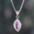 Rhodium-plated amethyst pendant necklace, 'Leaf of Wisdom' - Leaf-Themed Rhodium-Plated 1-Carat Amethyst Pendant Necklace