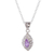 Rhodium-plated amethyst pendant necklace, 'Leaf of Wisdom' - Leaf-Themed Rhodium-Plated 1-Carat Amethyst Pendant Necklace