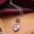 Rhodium-plated amethyst pendant necklace, 'Leaf of Wisdom' - Leaf-Themed Rhodium-Plated 1-Carat Amethyst Pendant Necklace