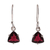 Garnet dangle earrings, 'Gem of Lovers' - Natural 5-Carat Triangle Garnet Dangle Earrings from India