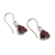 Garnet dangle earrings, 'Gem of Lovers' - Natural 5-Carat Triangle Garnet Dangle Earrings from India