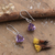 Amethyst dangle earrings, 'Gem of Sages' - Five-Carat Triangle Amethyst Dangle Earrings Made in India