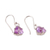 Amethyst dangle earrings, 'Gem of Sages' - Five-Carat Triangle Amethyst Dangle Earrings Made in India