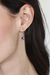 Amethyst dangle earrings, 'Gem of Sages' - Five-Carat Triangle Amethyst Dangle Earrings Made in India