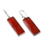 Carnelian dangle earrings, 'Idol of Courage' - Natural 28-Carat Checkerboard Cut Carnelian Dangle Earrings