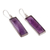 Amethyst dangle earrings, 'Idol of Wisdom' - Faceted 28-Carat Checkerboard Cut Amethyst Dangle Earrings