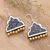 Ceramic chandelier earrings, 'Jaipur Pyramid' - Classic Jaipur-Themed Ceramic Chandelier Earrings from India