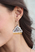 Ceramic chandelier earrings, 'Jaipur Pyramid' - Classic Jaipur-Themed Ceramic Chandelier Earrings from India