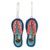 Ceramic dangle earrings, 'Hawaiian Sandals' - Tropical-Themed Hand-Painted Ceramic Sandal Dangle Earrings