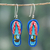 Ceramic dangle earrings, 'Hawaiian Sandals' - Tropical-Themed Hand-Painted Ceramic Sandal Dangle Earrings