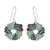 Amethyst dangle earrings, 'Wise Sylvan' - Nature-Themed Green Enamel and Amethyst Dangle Earrings