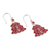 Sterling silver dangle earrings, 'Crimson Christmas' - Christmas Tree-Shaped Crimson Cubic Zirconia Dangle Earrings